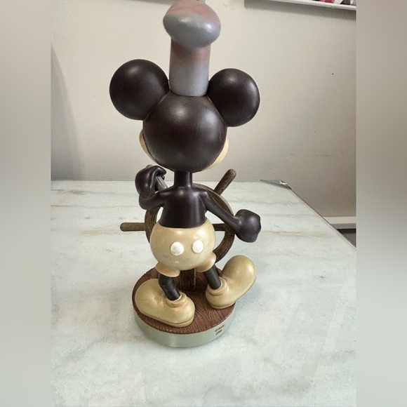 Vintage Walt Disney World Steamboat Willie Mickey Mouse Bobblehead Resin Figure